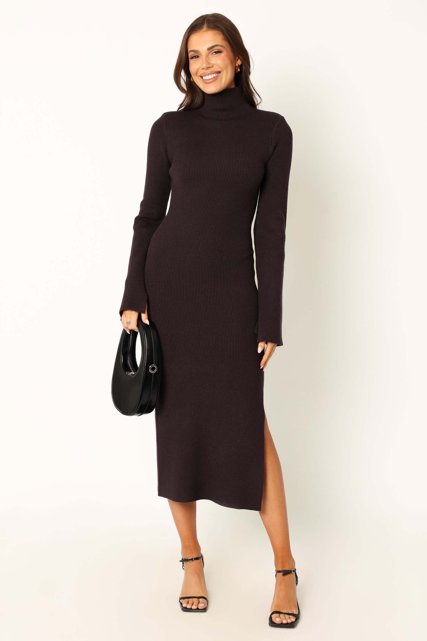Astor Long Sleeve Midi Dress - Plum-Sunny Prom