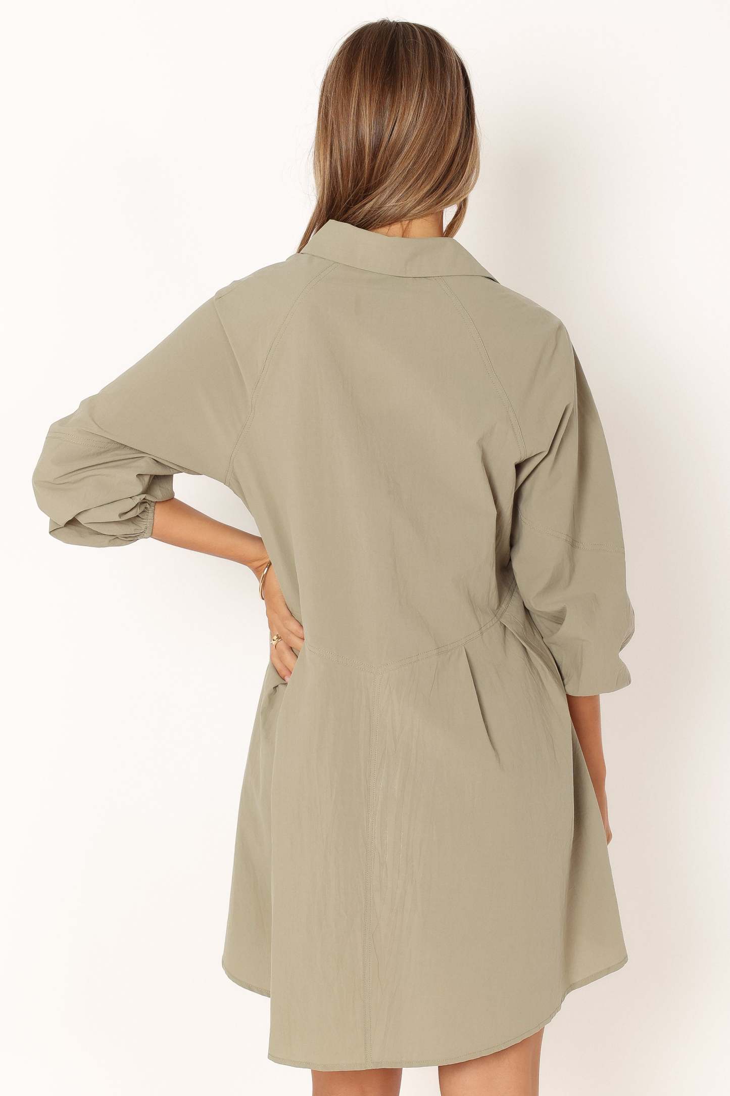 Criselle Long Sleeve Mini Dress - Khaki-Sunny Prom