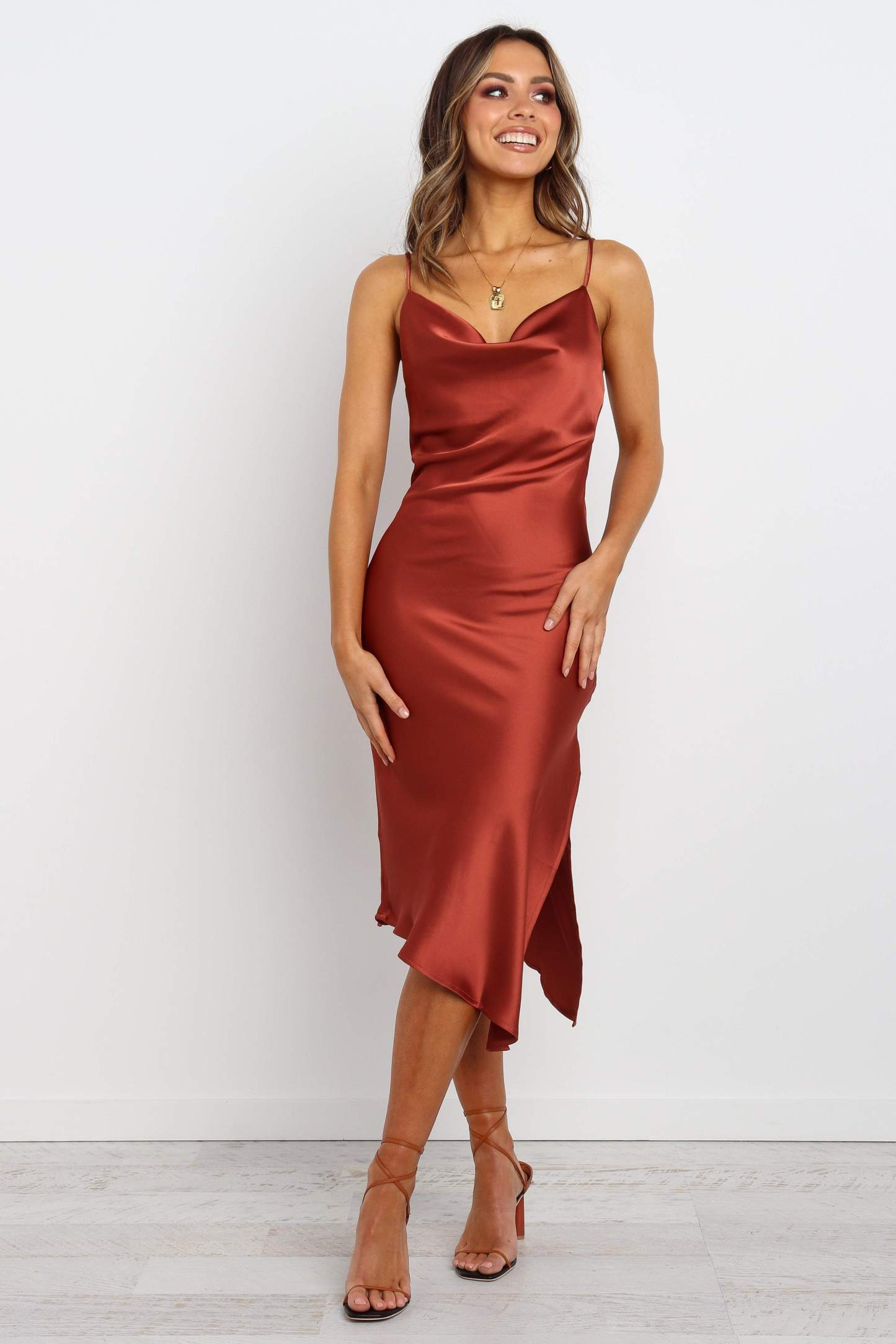 Cyprus Dress - Rust-Sunny Prom
