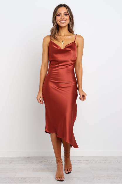 Cyprus Dress - Rust-Sunny Prom