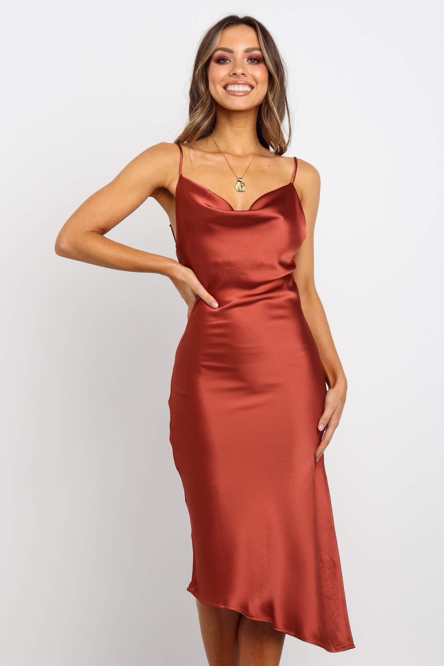Cyprus Dress - Rust-Sunny Prom