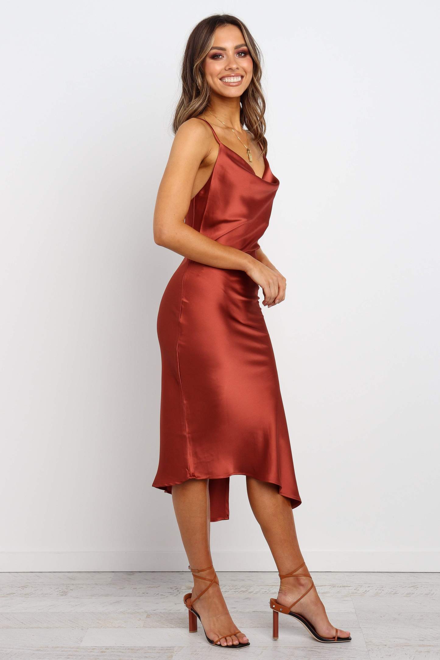 Cyprus Dress - Rust-Sunny Prom