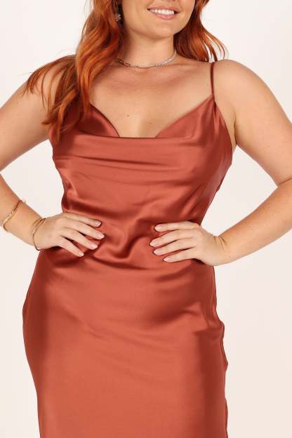 Cyprus Dress - Rust-Sunny Prom