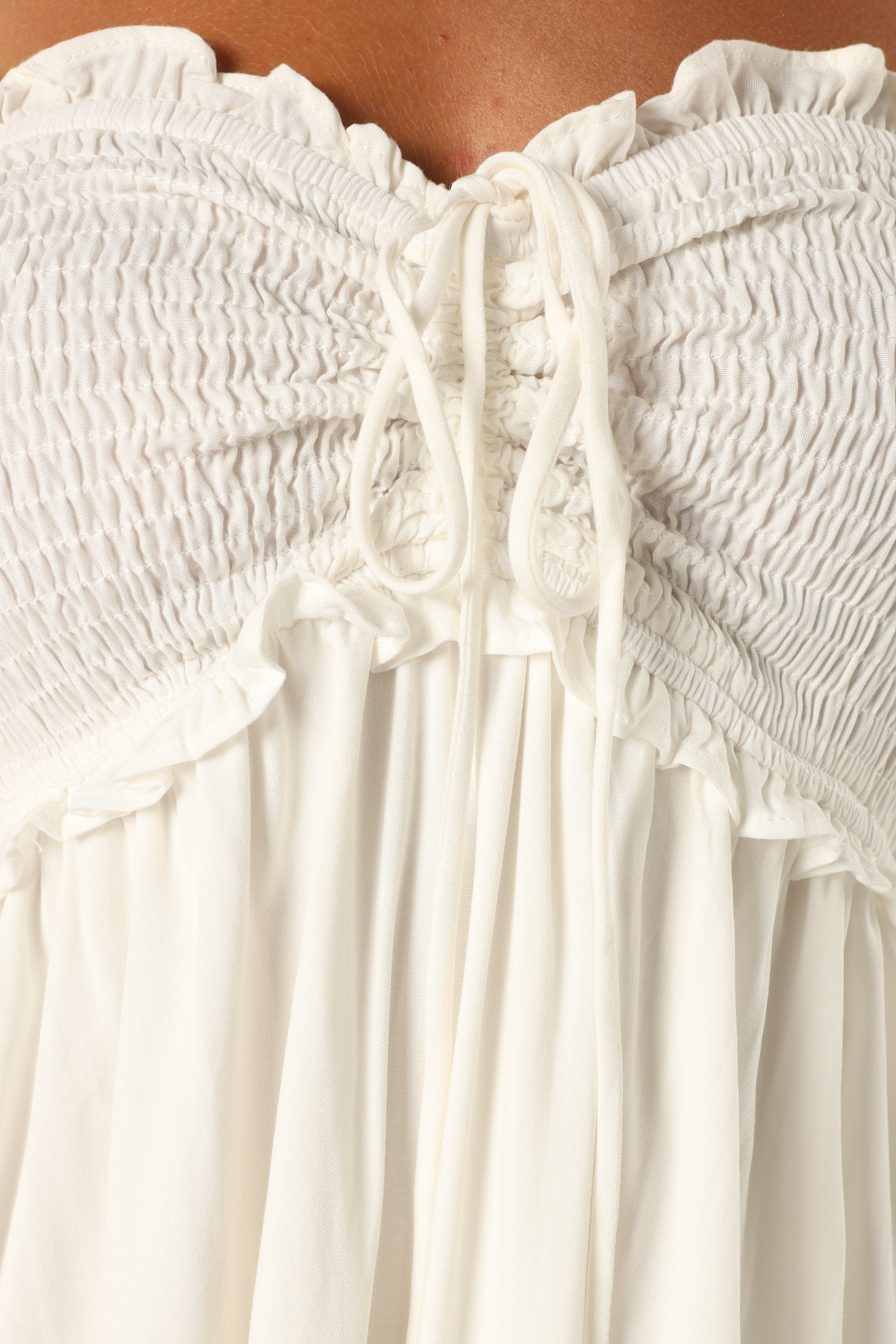 Dayton Strapless Midi Dress - White-Sunny Prom