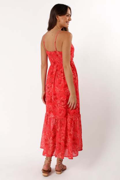 Destiny Midi Dress - Red-Sunny Prom