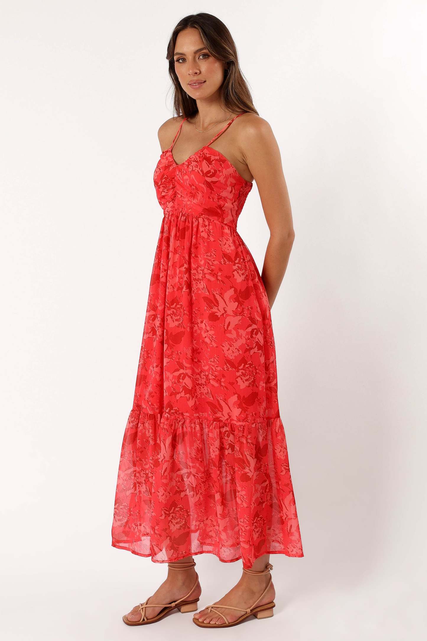 Destiny Midi Dress - Red-Sunny Prom