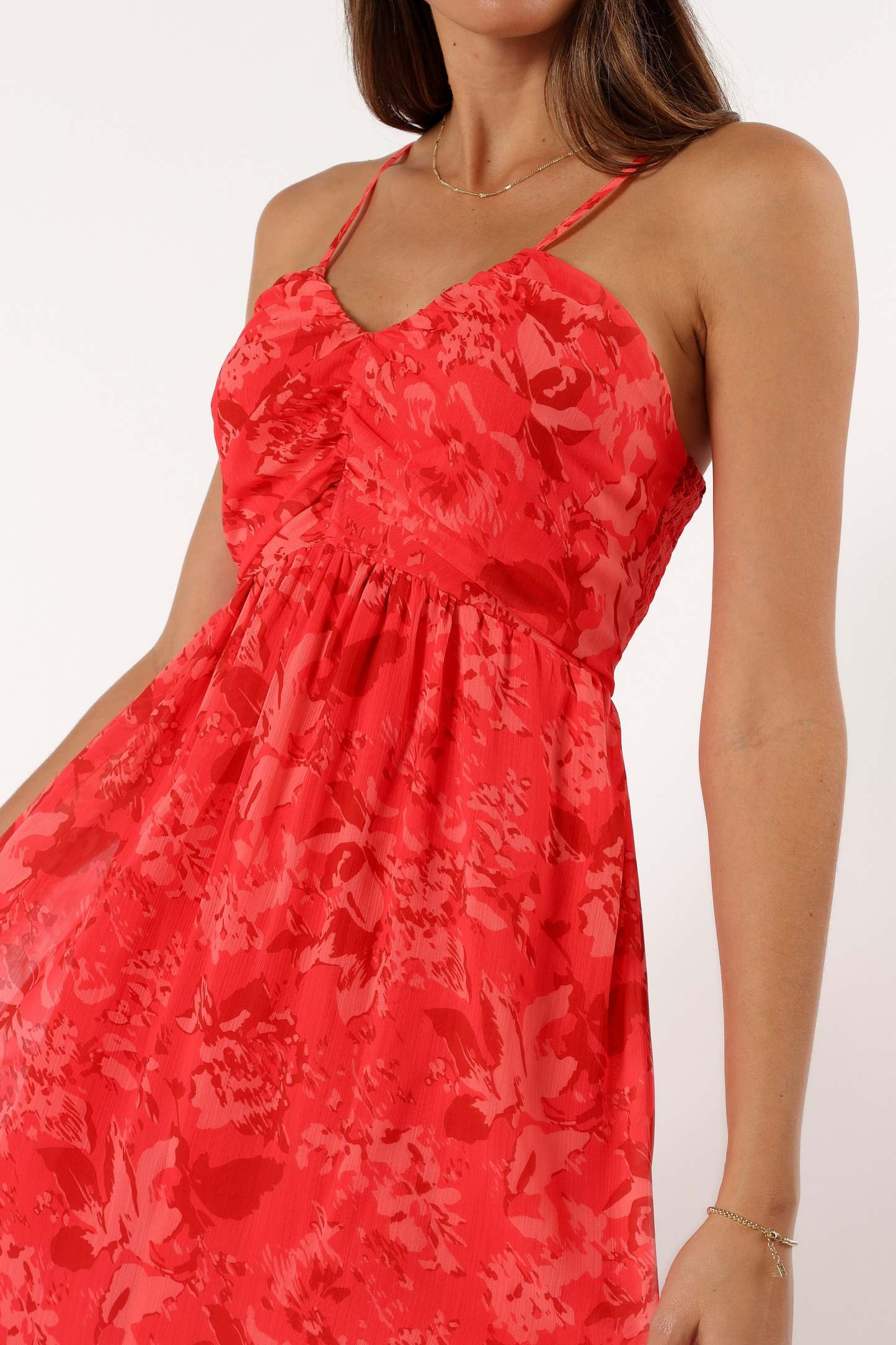 Destiny Midi Dress - Red-Sunny Prom