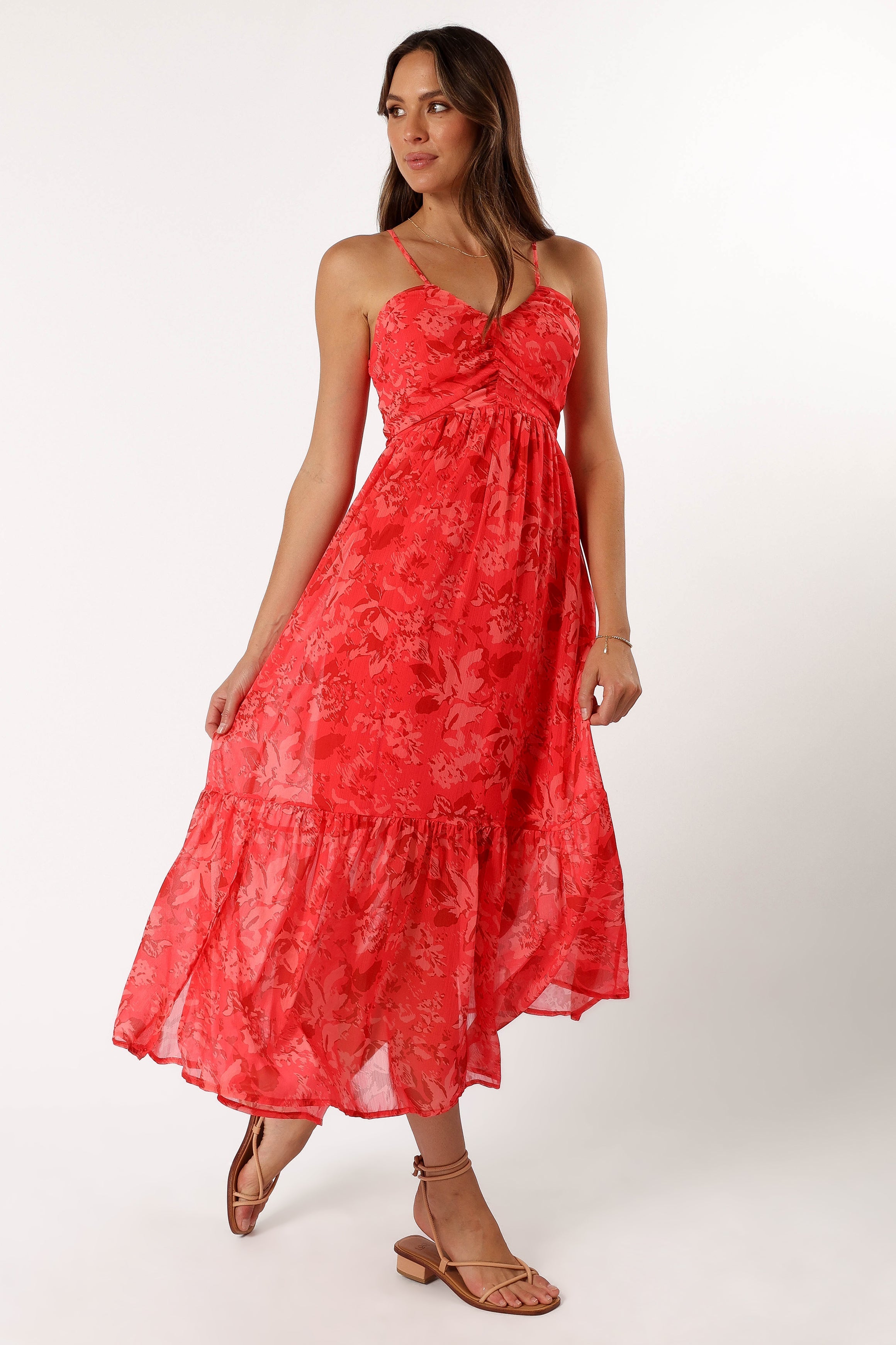 Destiny Midi Dress - Red-Sunny Prom