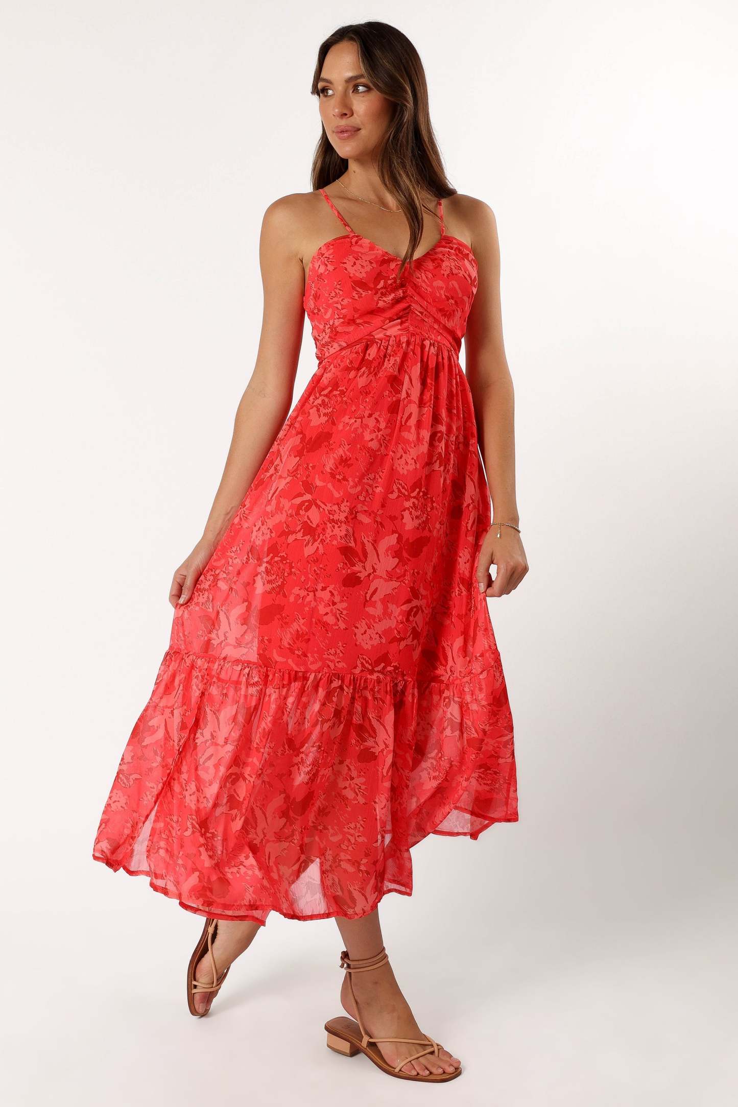 Destiny Midi Dress - Red-Sunny Prom