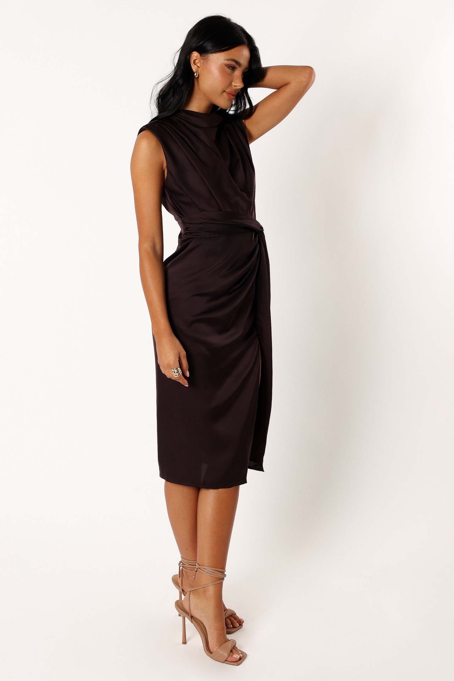 Dina Midi Dress - Black Coffee-Sunny Prom