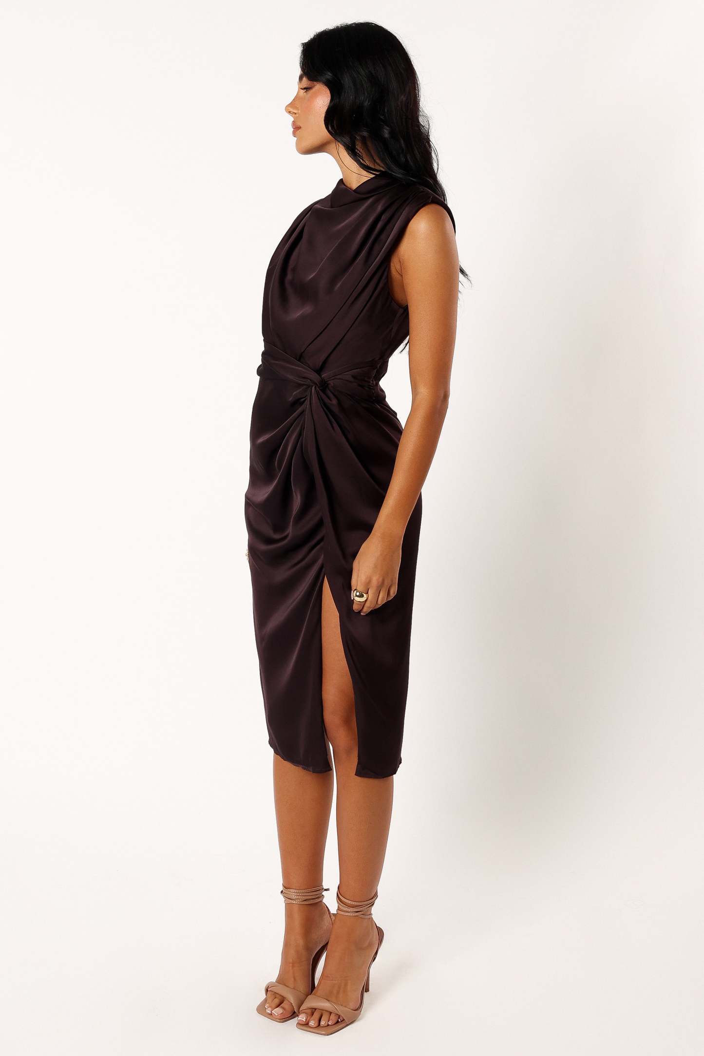 Dina Midi Dress - Black Coffee-Sunny Prom