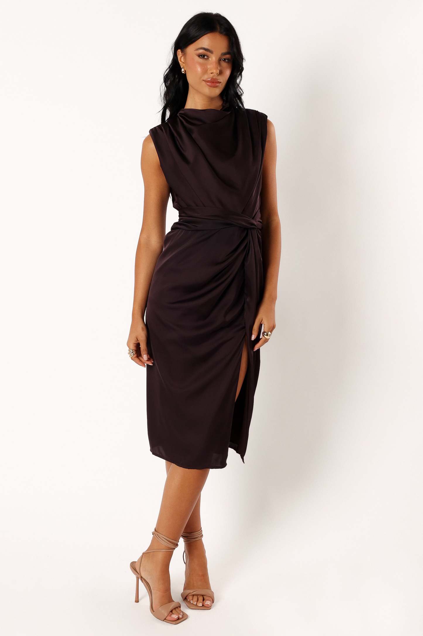 Dina Midi Dress - Black Coffee-Sunny Prom
