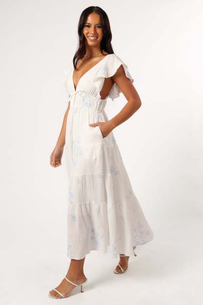 Elowen Midi Dress - Off White-Sunny Prom