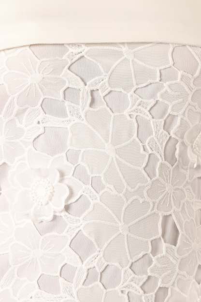 Emersyn Midi Lace Dress - White-Sunny Prom