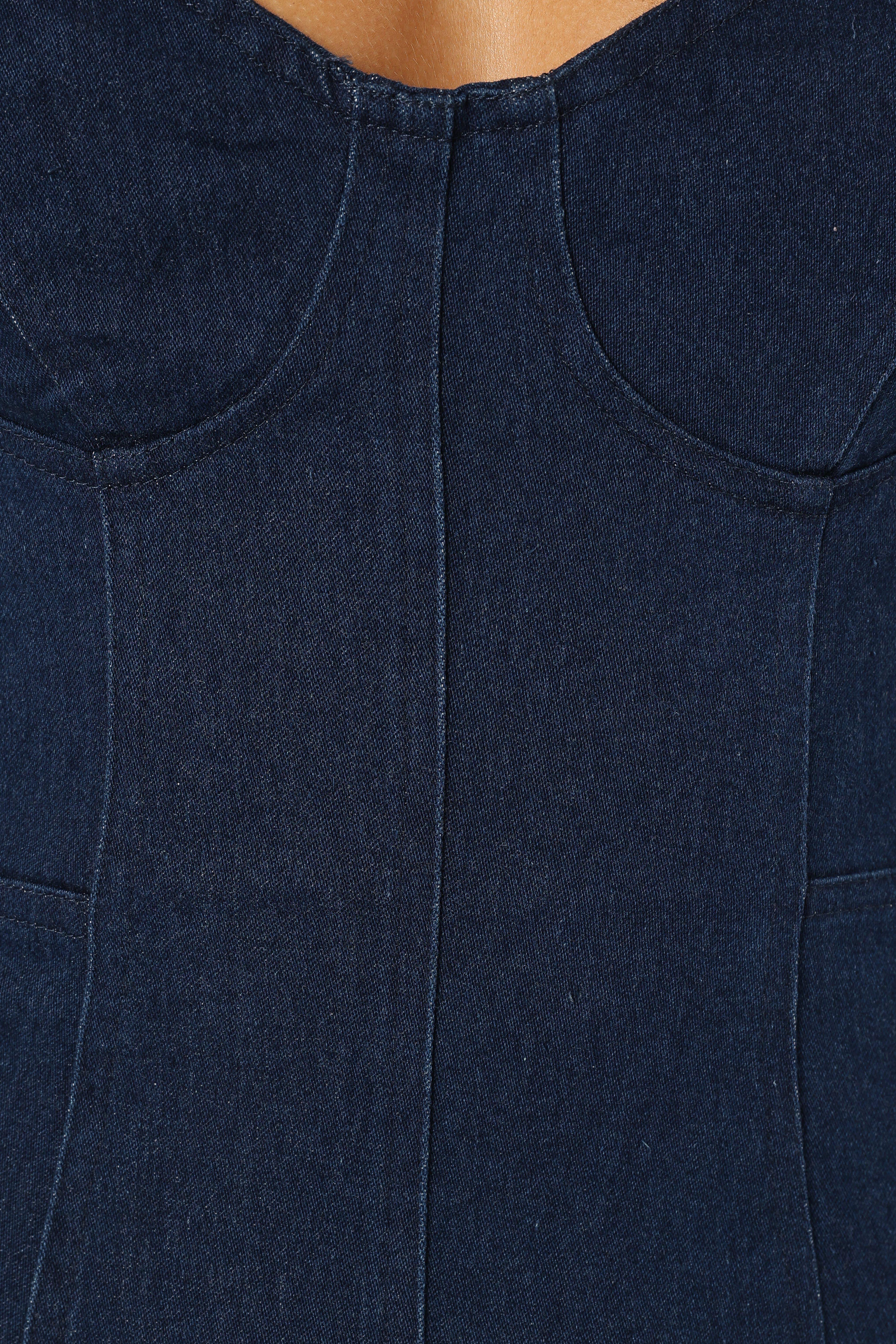 Everly Crossback Midi Dress - Denim-Sunny Prom