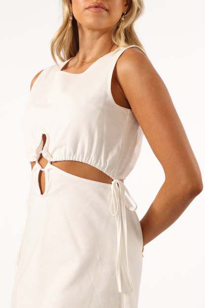 Faye Cut Out Mini Dress - White-Sunny Prom