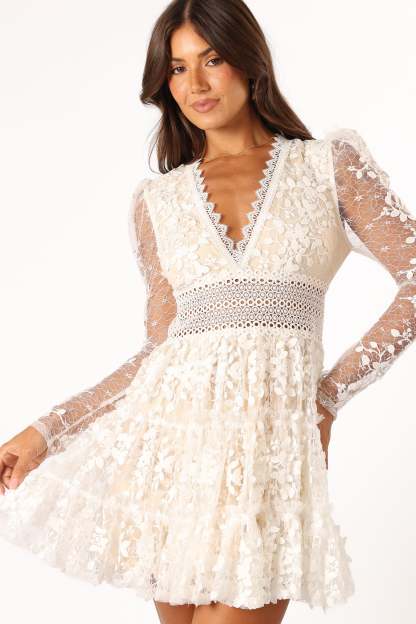 Fern Mini Dress - White-Sunny Prom