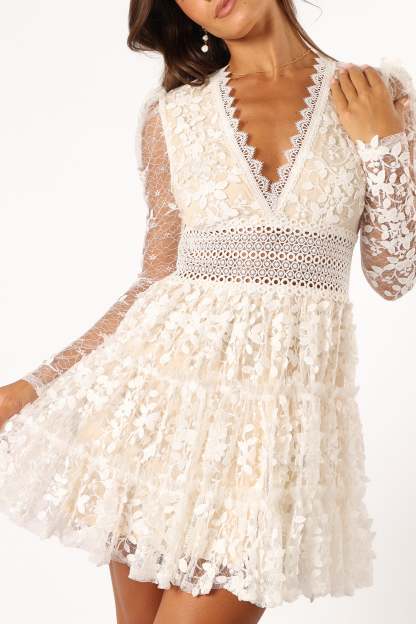Fern Mini Dress - White-Sunny Prom