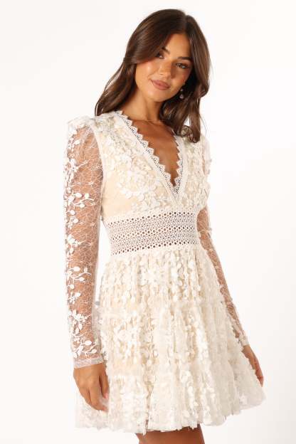 Fern Mini Dress - White-Sunny Prom