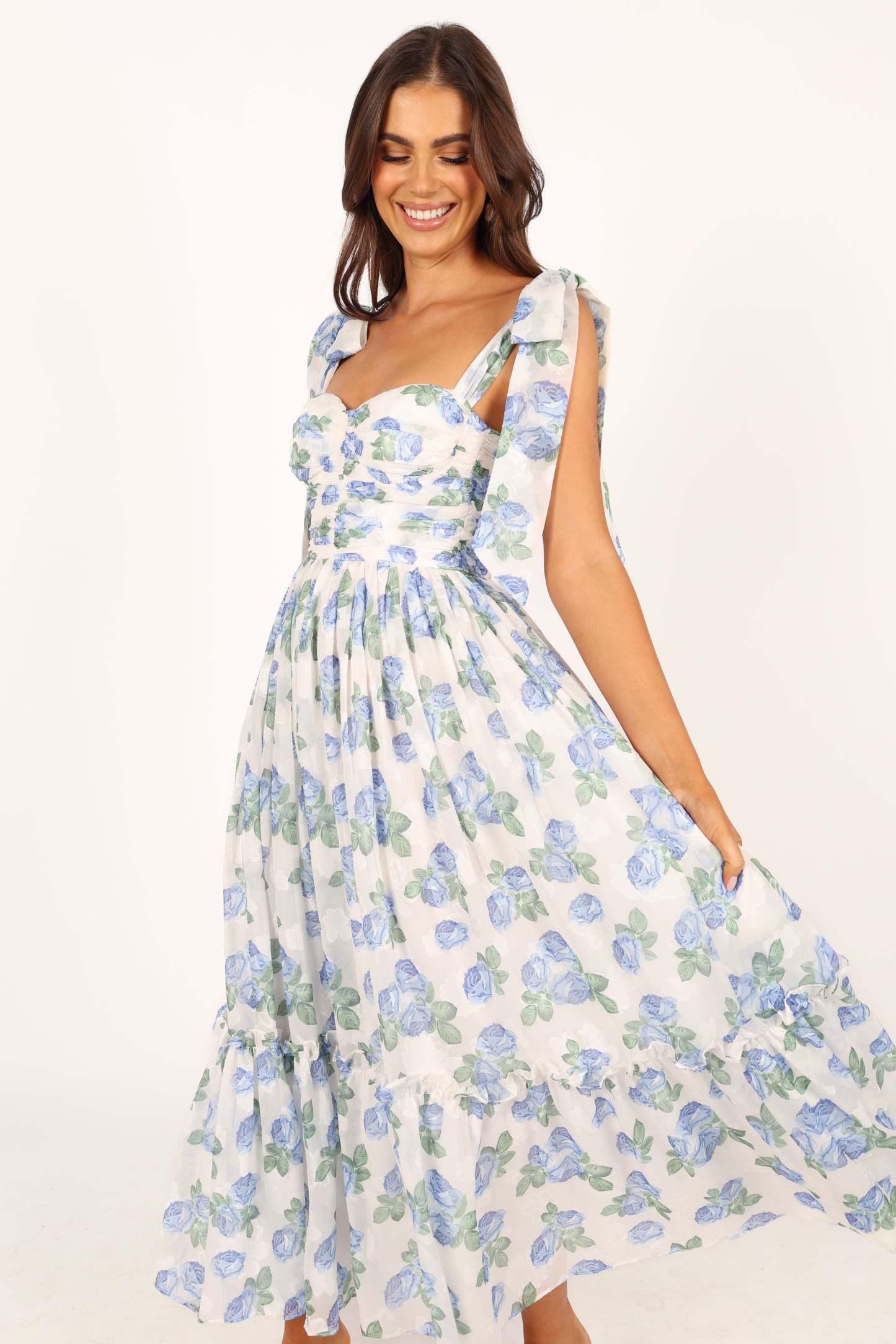 Floret Midi Dress - Blue-Sunny Prom