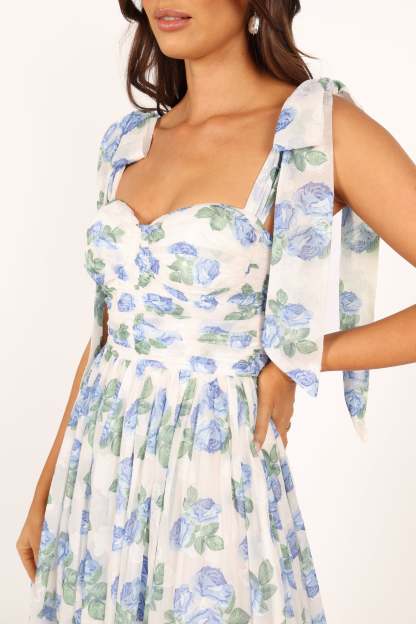 Floret Midi Dress - Blue-Sunny Prom