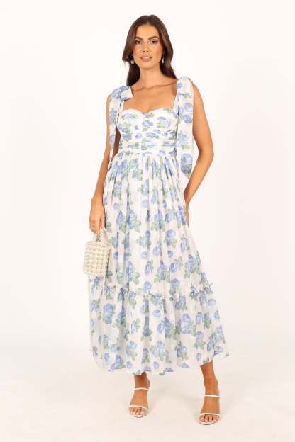 Floret Midi Dress - Blue-Sunny Prom