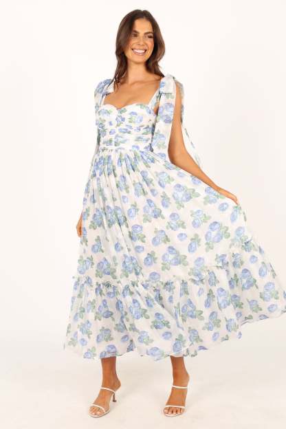 Floret Midi Dress - Blue-Sunny Prom