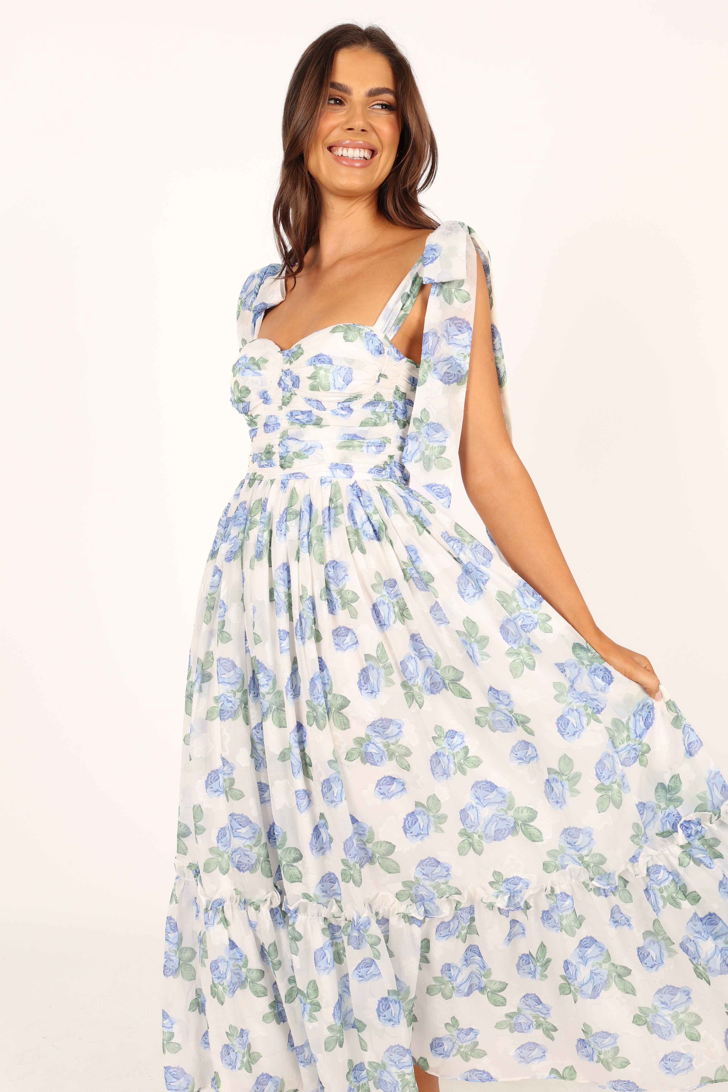 Floret Midi Dress - Blue-Sunny Prom