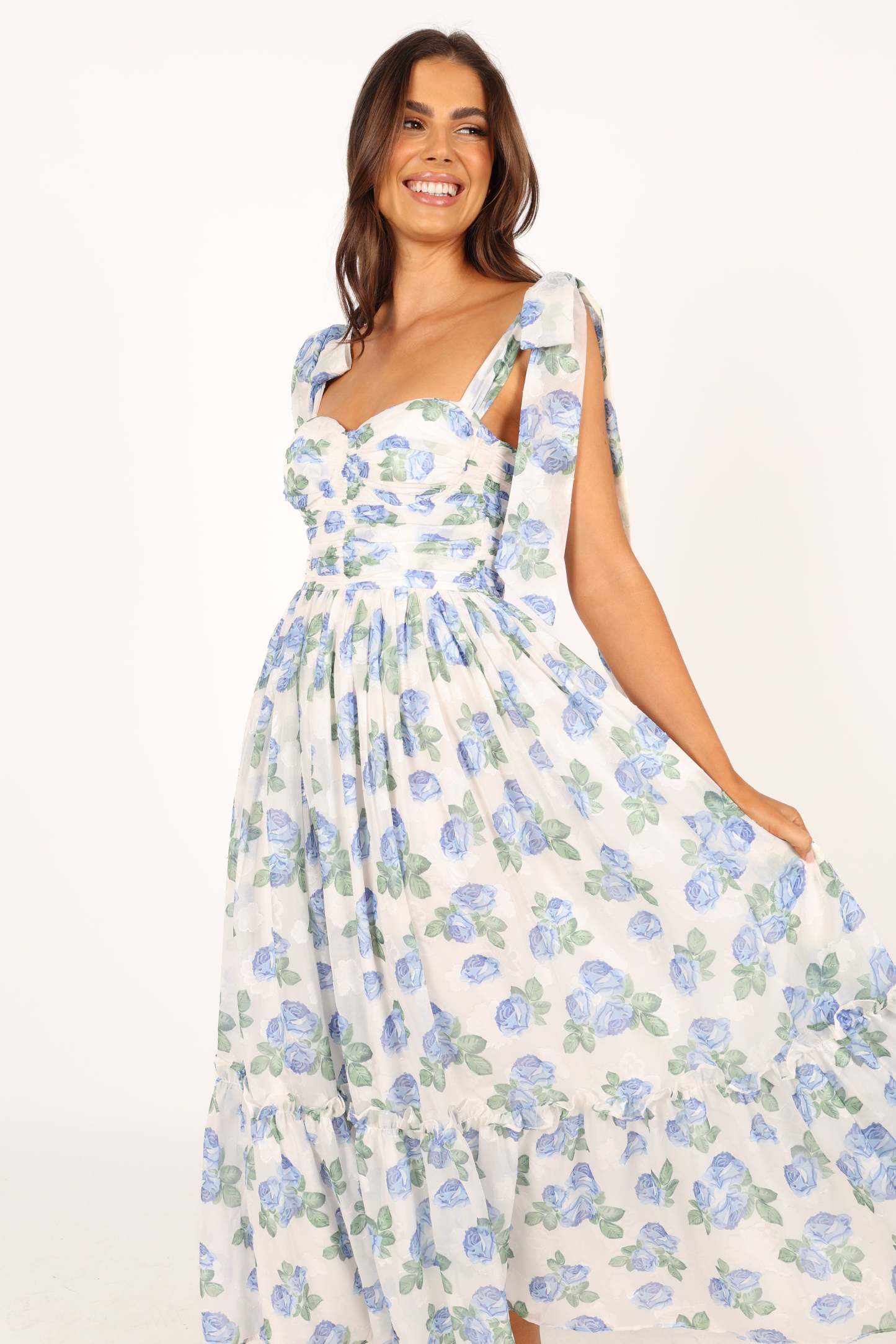 Floret Midi Dress - Blue-Sunny Prom