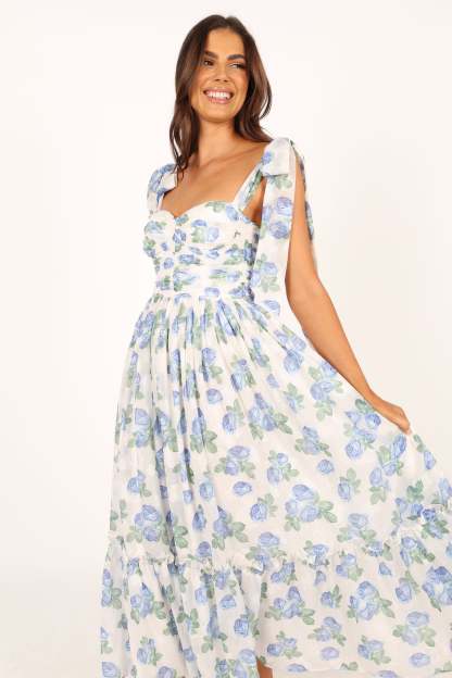 Floret Midi Dress - Blue-Sunny Prom