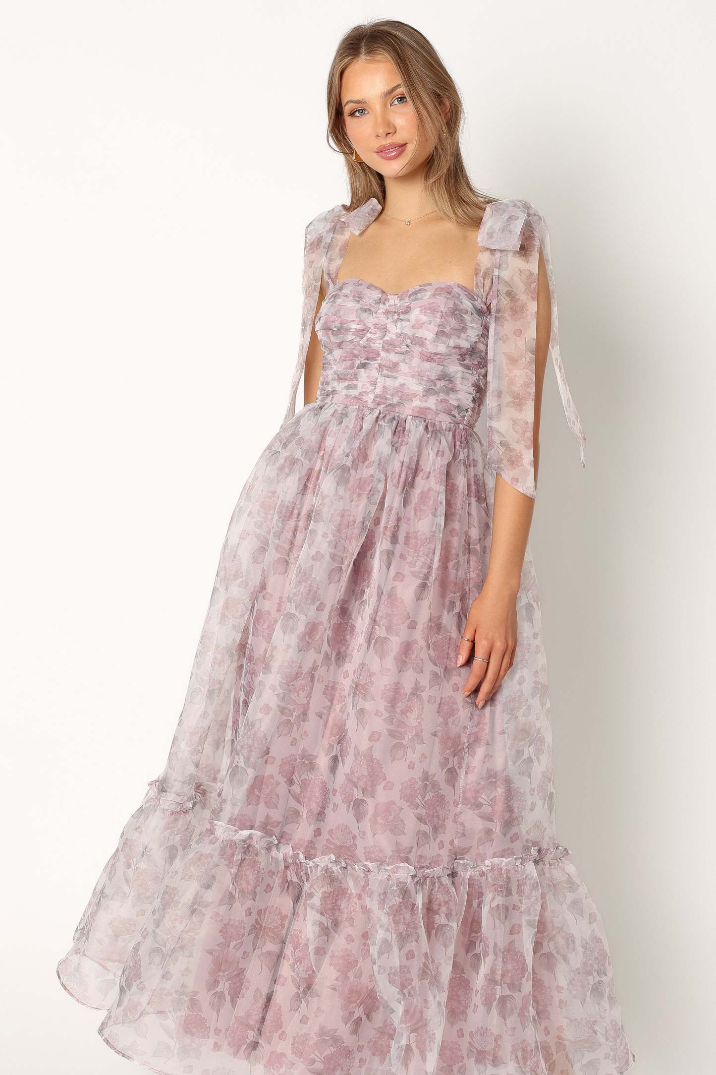 Floret Midi Dress - Dark Purple-Sunny Prom