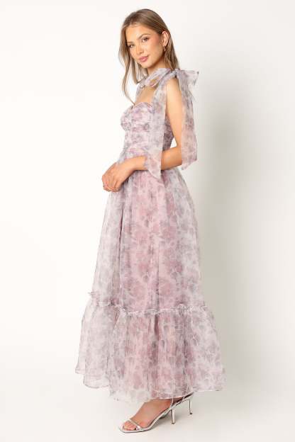 Floret Midi Dress - Dark Purple-Sunny Prom