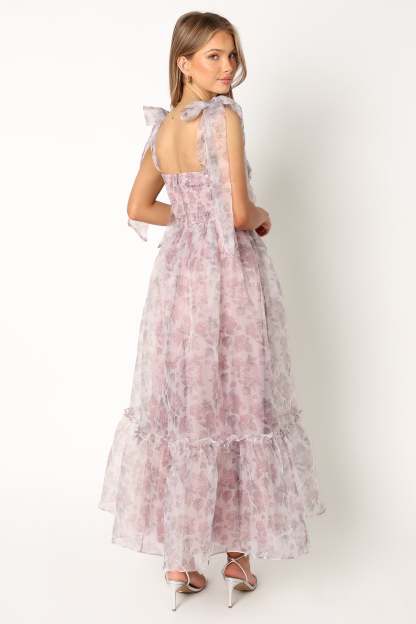Floret Midi Dress - Dark Purple-Sunny Prom