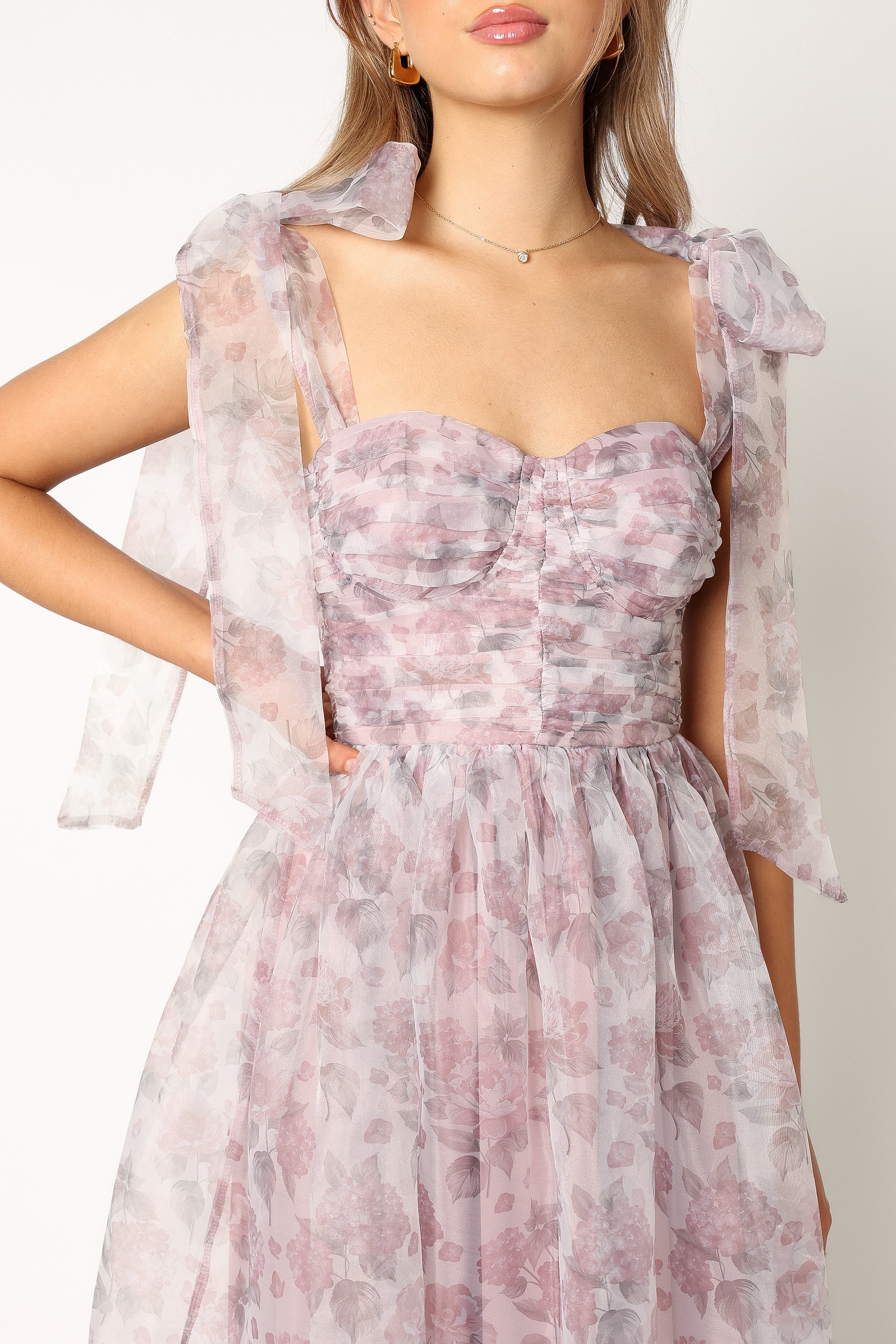 Floret Midi Dress - Dark Purple-Sunny Prom