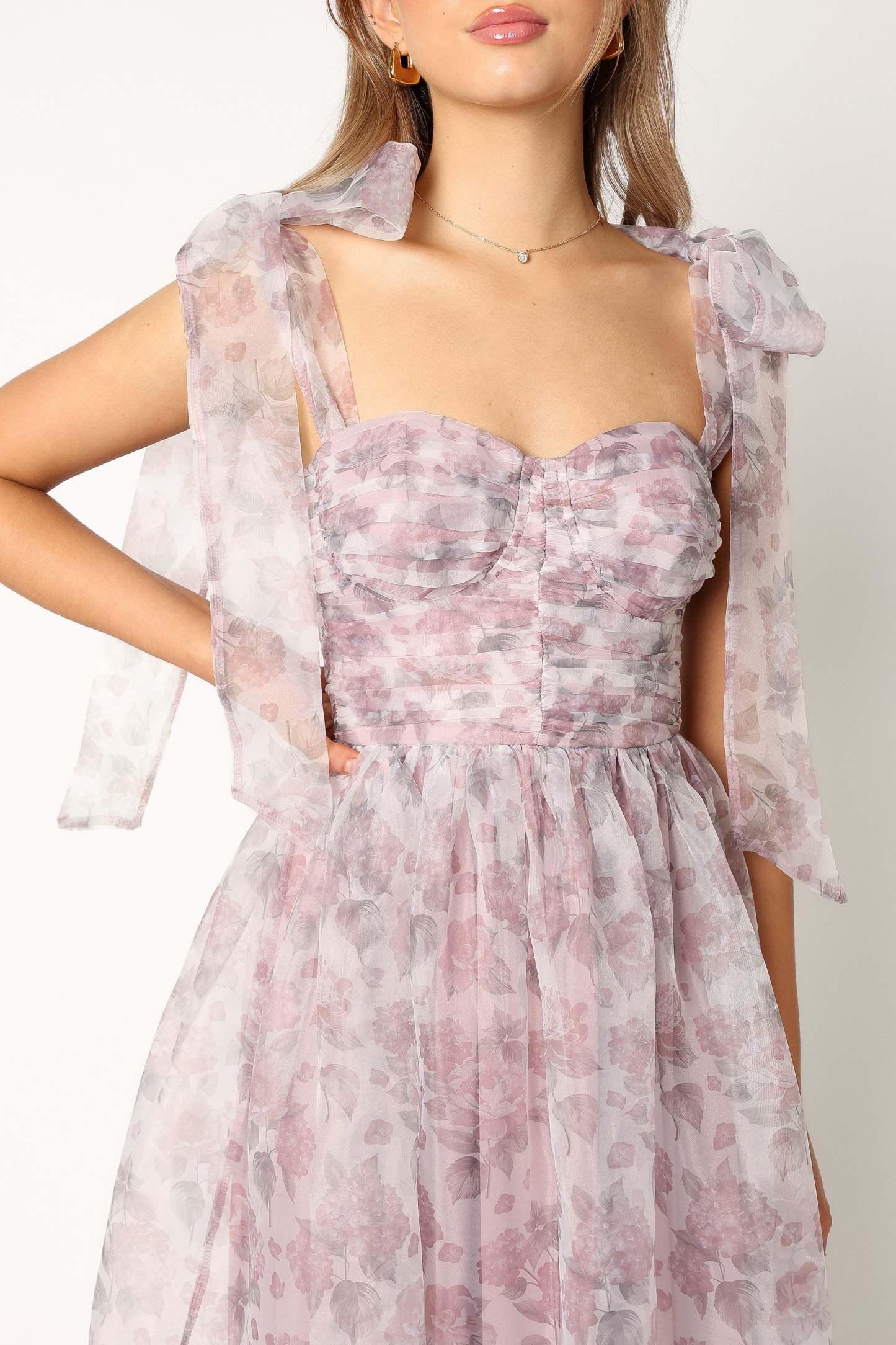Floret Midi Dress - Dark Purple-Sunny Prom