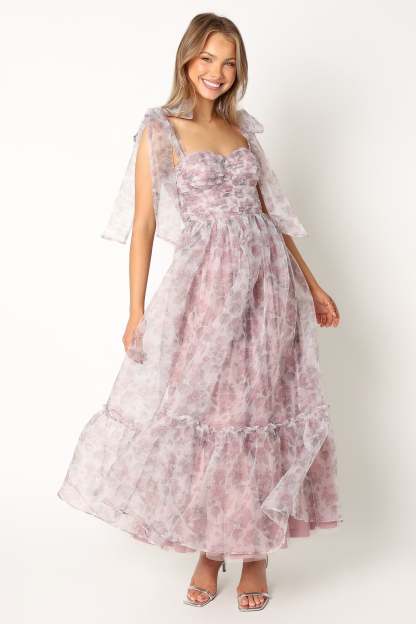 Floret Midi Dress - Dark Purple-Sunny Prom