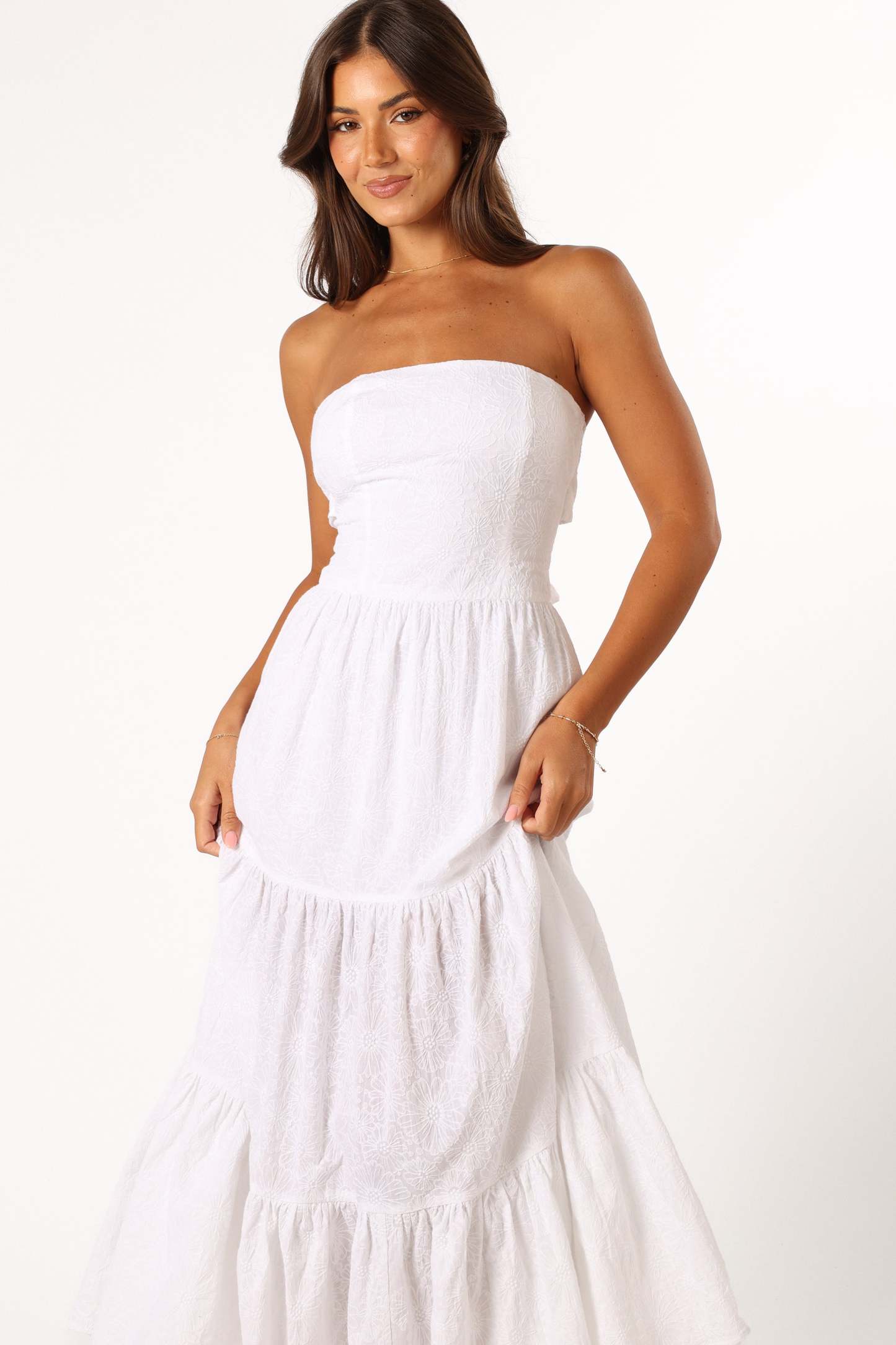 Florina Midi Dress - White Floral-Sunny Prom