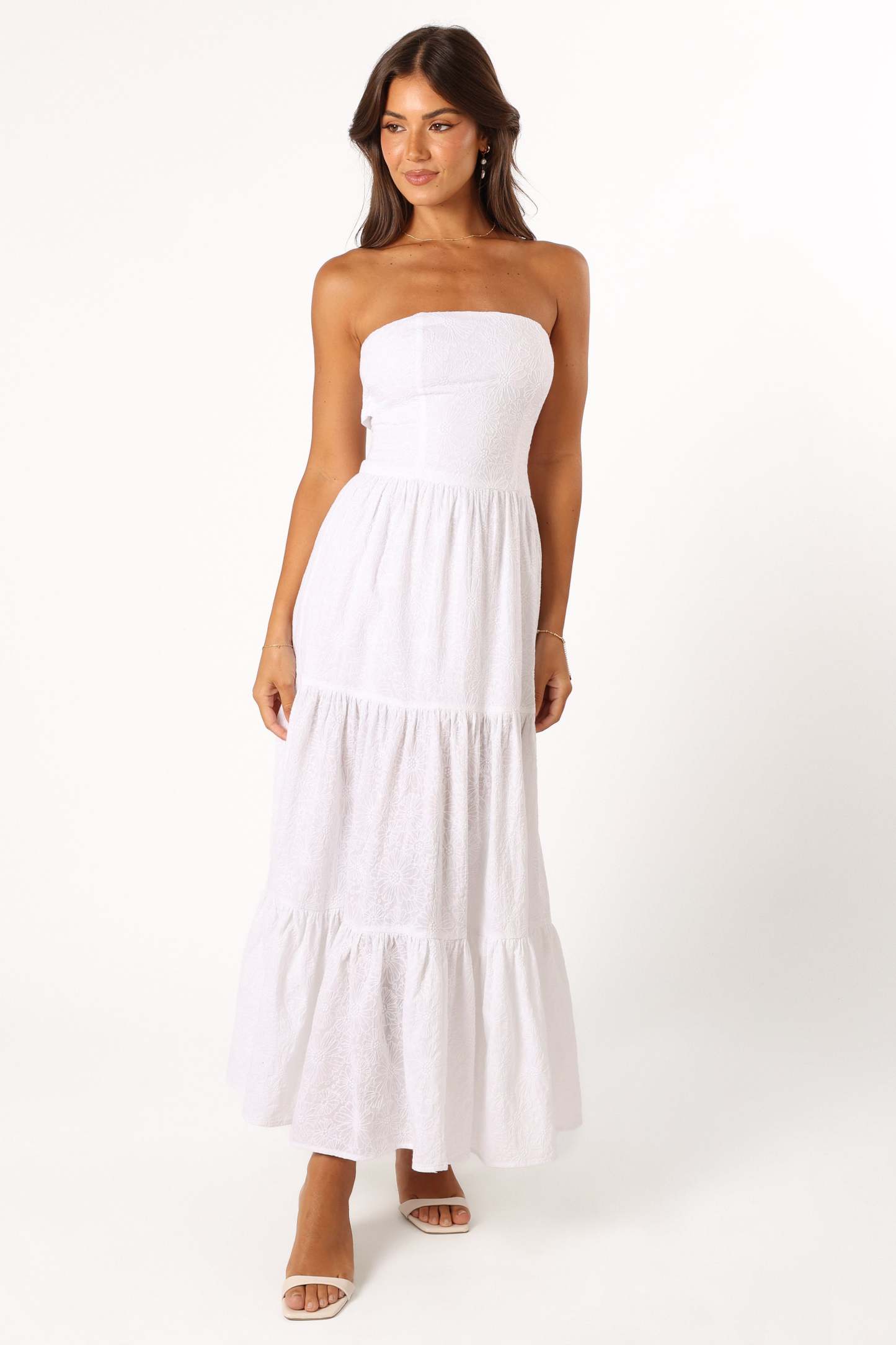 Florina Midi Dress - White Floral-Sunny Prom