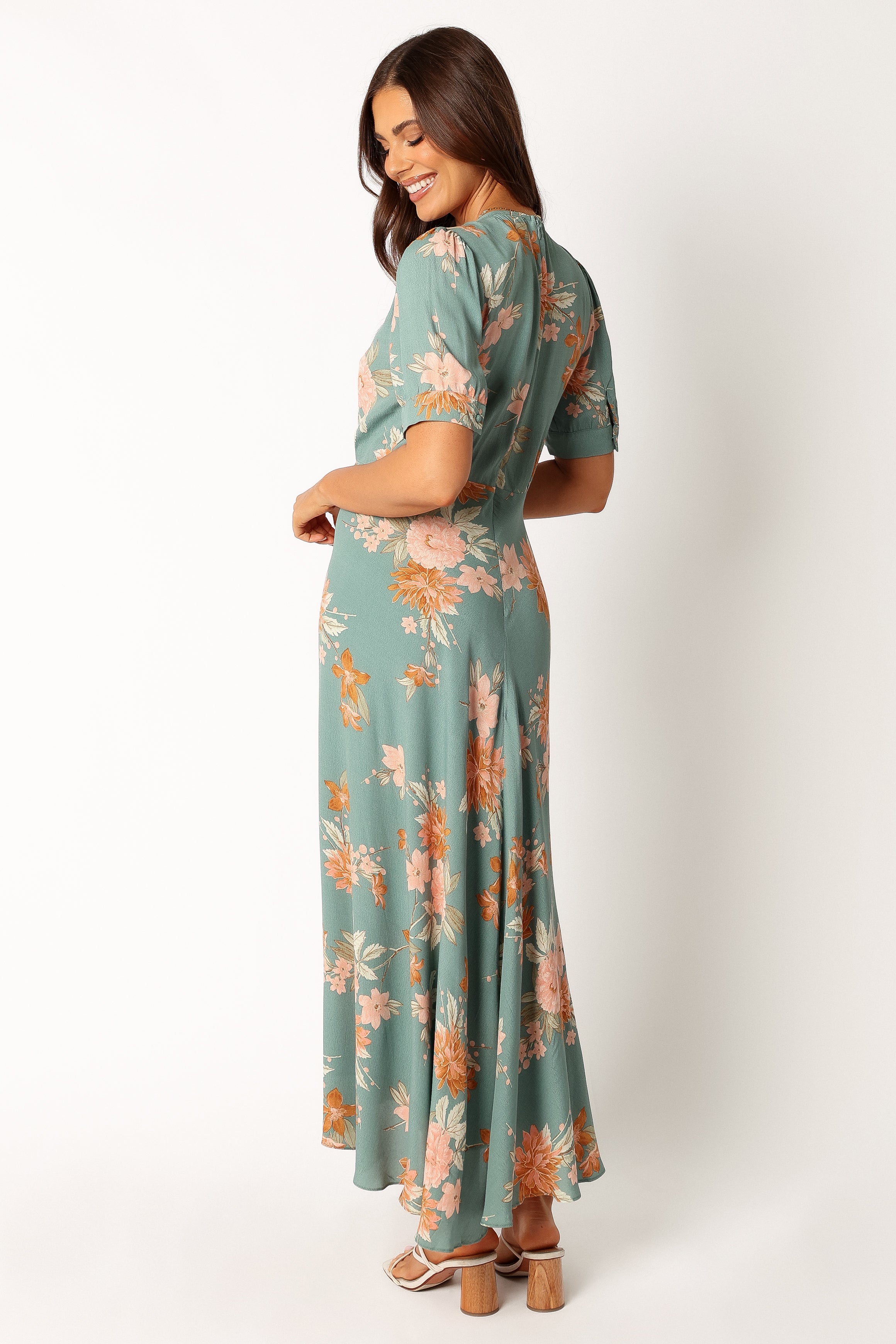 Frampton Midi Dress - Blue Floral-Sunny Prom