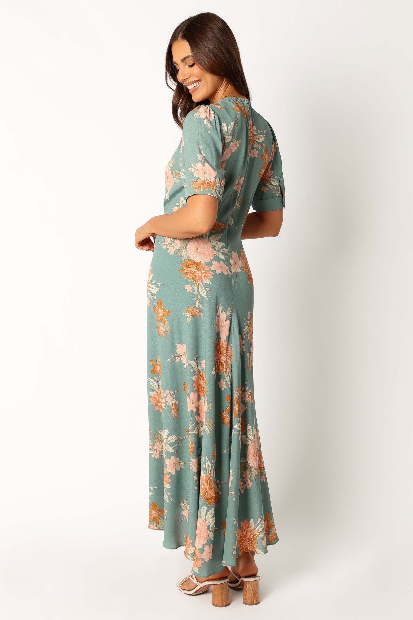Frampton Midi Dress - Blue Floral-Sunny Prom