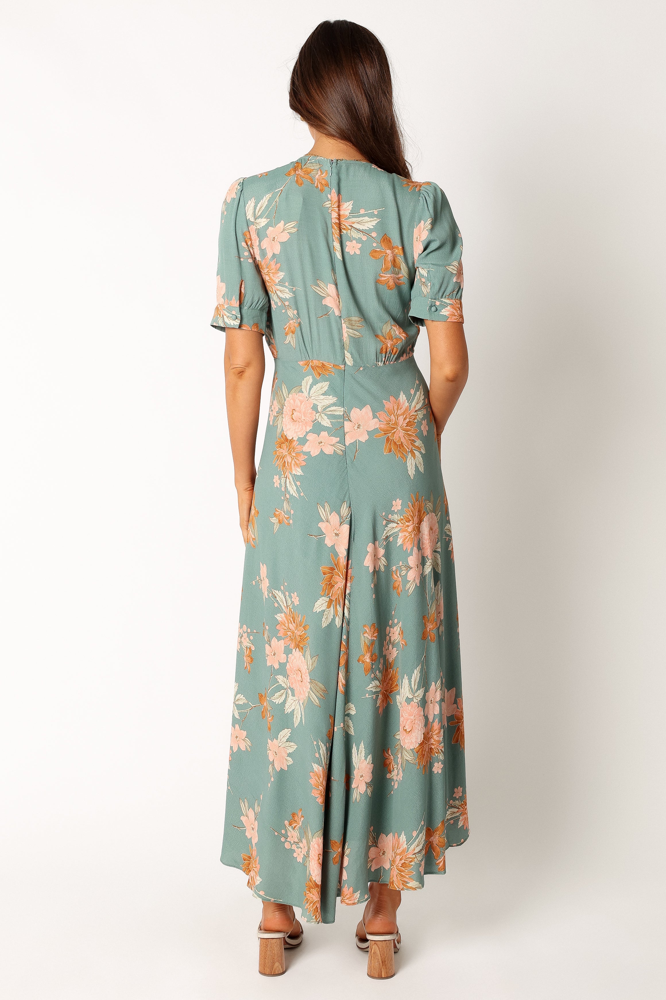 Frampton Midi Dress - Blue Floral-Sunny Prom