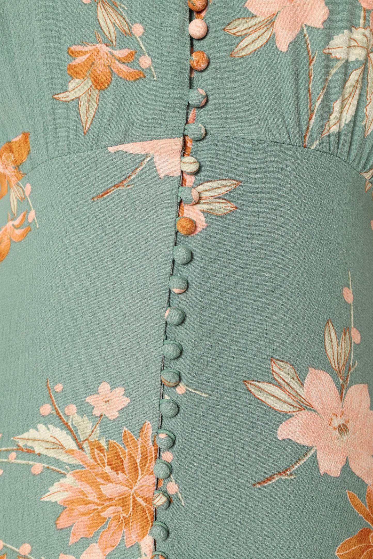 Frampton Midi Dress - Blue Floral-Sunny Prom