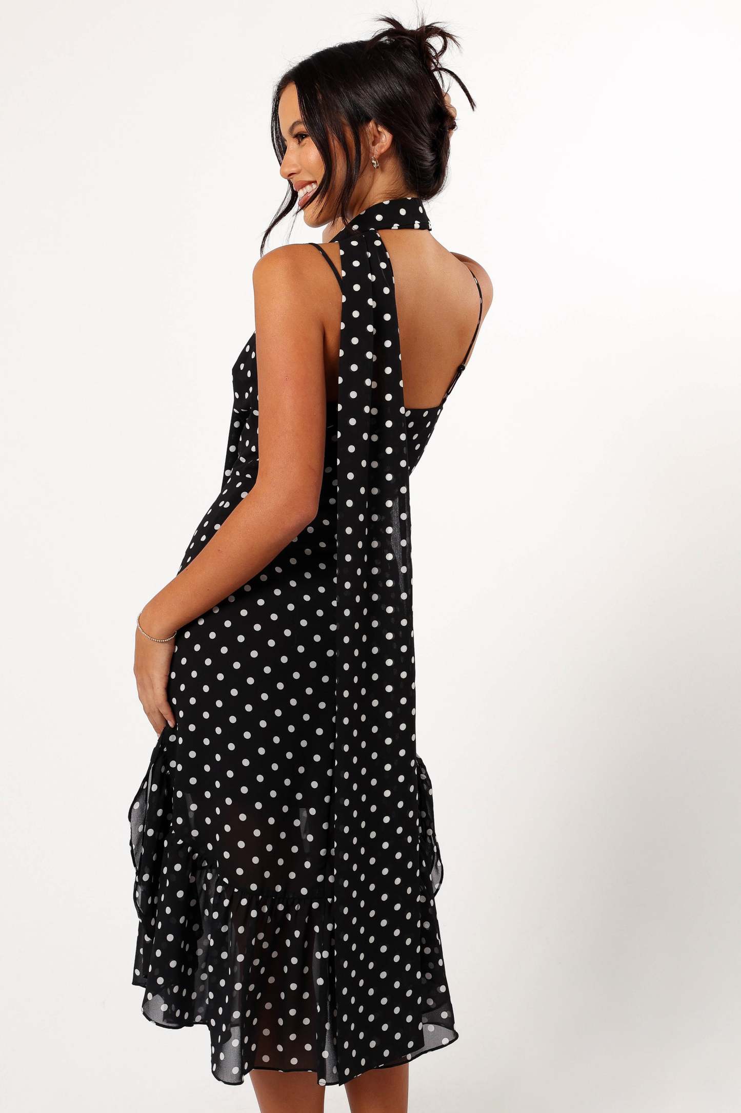 Francesca Midi Dress - Black Polka Dot-Sunny Prom