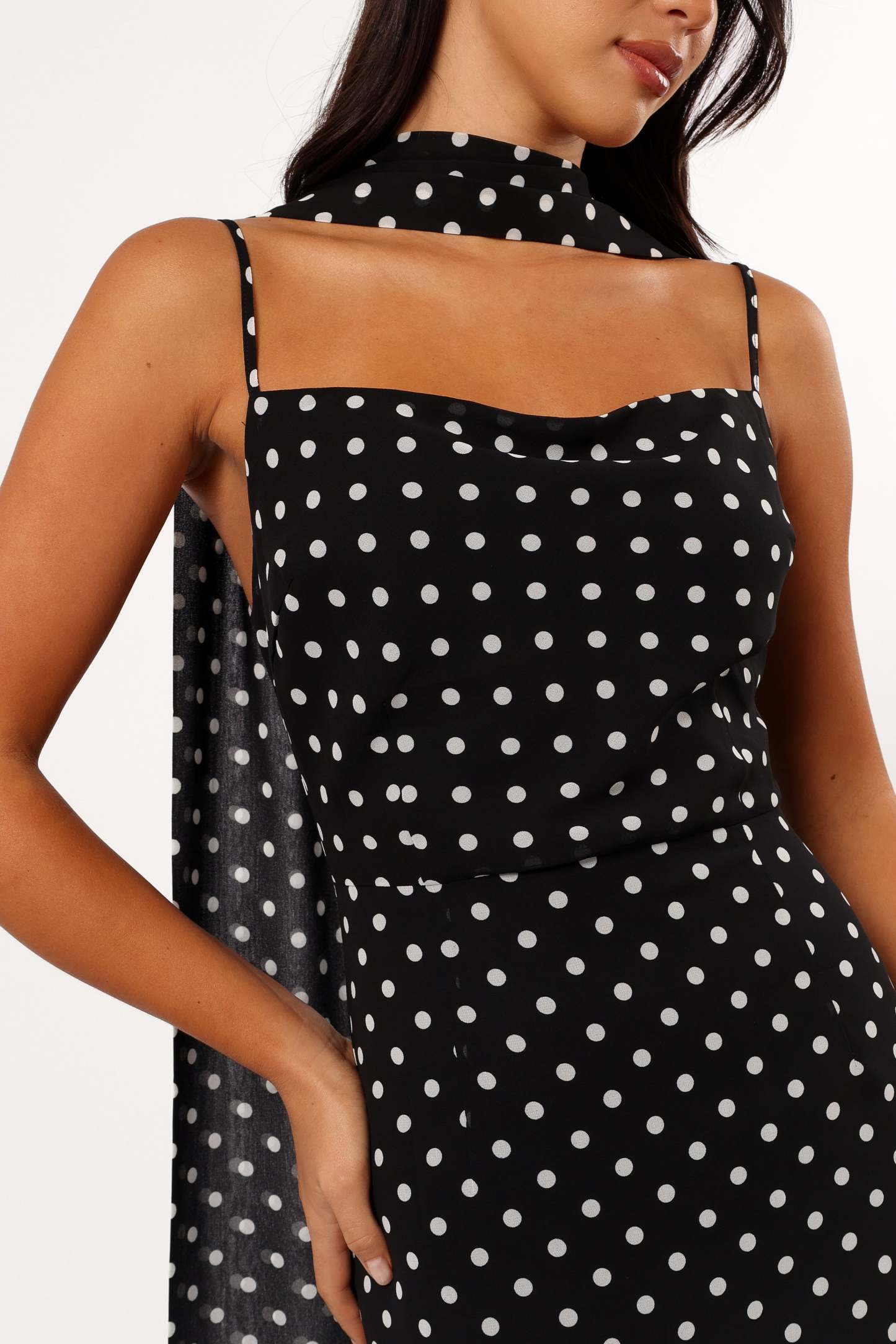 Francesca Midi Dress - Black Polka Dot-Sunny Prom
