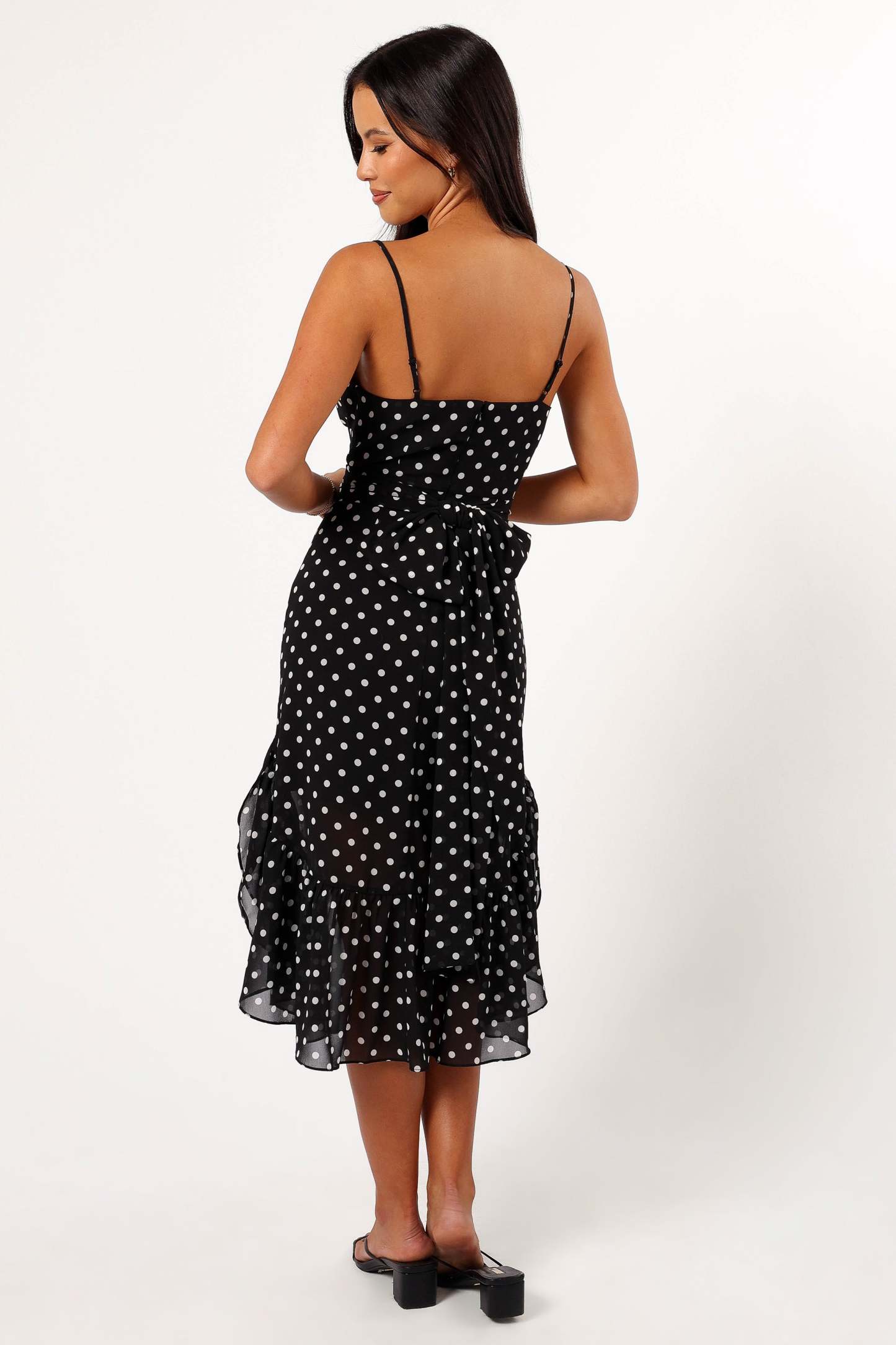 Francesca Midi Dress - Black Polka Dot-Sunny Prom