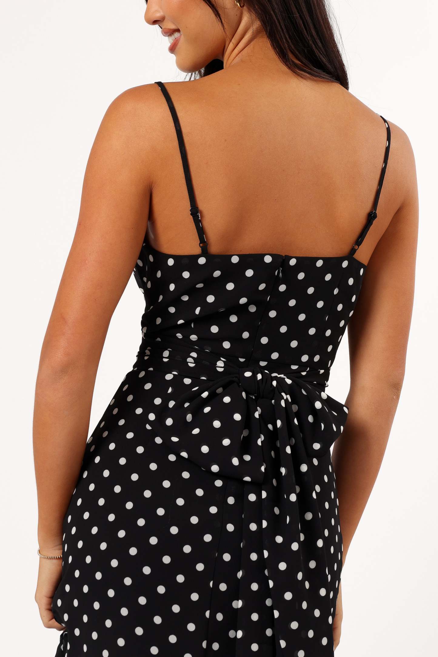 Francesca Midi Dress - Black Polka Dot-Sunny Prom