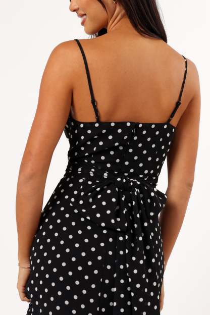 Francesca Midi Dress - Black Polka Dot-Sunny Prom
