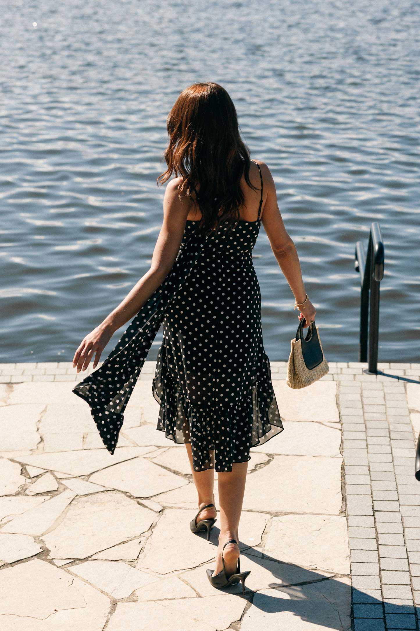 Francesca Midi Dress - Black Polka Dot-Sunny Prom
