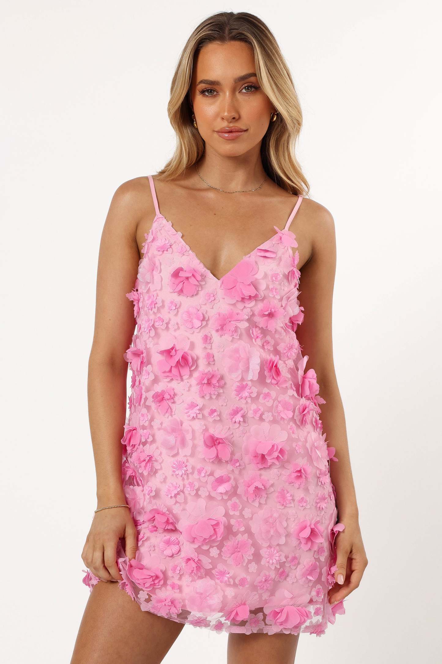 Freya Floral Mini Dress - Pink-Sunny Prom
