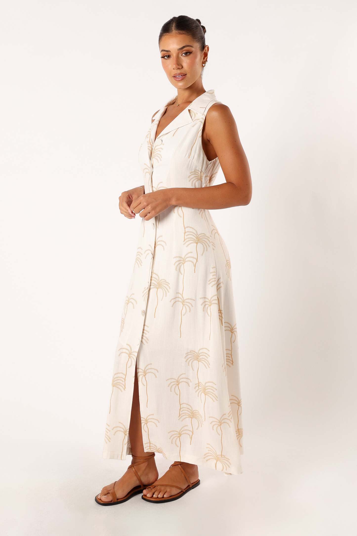 Galia Midi Dress - White Print-Sunny Prom